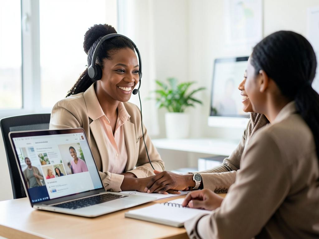 An Edutura learning advisor helping a parent choose a class format